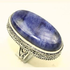 New Oversized Sodalite Silver Ring.